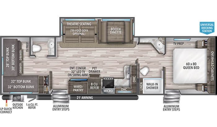 Transcend XPLOR 321BH floor plan diagram.